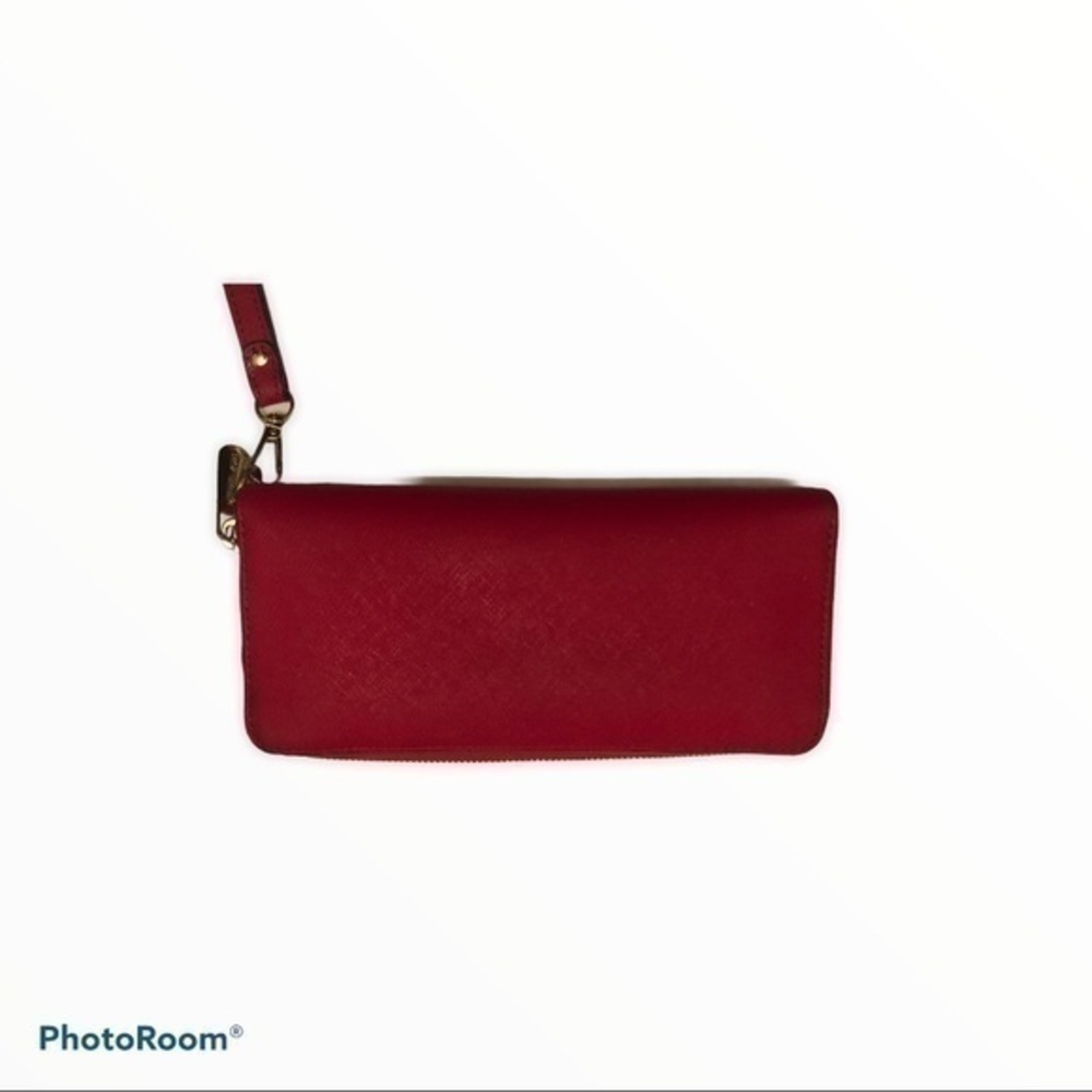 Michael kors red leather wristlet wallet clutch - Picture 2 of 12